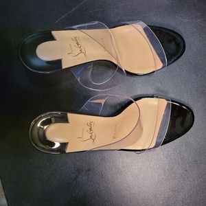 Christian Louboutin Just Nothing Illusion Sole Red  Sandals Clear and Black